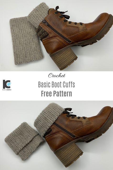 Enter the boot cuff. This is a very basic, beginner friendly and yarn friendly project. By yarn friendly, I mean there's plenty of wiggle room if you don't have #4, unlike a lot of my other patterns.  Hope you enjoy dressing up those trusty winter boots with your new, handmade boot cuffs. Happy crocheting! #crochetbootcuffs #crochetpatternbeginner #freecrochetpattern Boot Cuff Knitting Pattern, Crochet Boot Toppers Free Pattern, Easy Crochet Boot Cuffs, Crochet Boot Warmers, Boot Toppers Crochet Pattern Free, Crocheted Boot Cuffs, Crochet Boot Covers, Boot Cuffs Crochet Pattern Free, Boot Cuffs Outfits