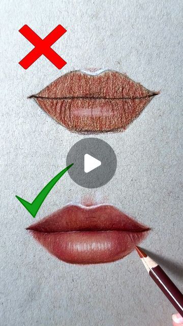 Arielle Komie on Instagram: "How to improve your art? Do’s 👍 vs Dont’s 👎  Did these tips help? Comment YES for more videos like this!  Want to know exactly which colors I used? My YouTube video with all that info and more is coming soon! ✍️  #arttutorial #drawingprocess #lipsdrawing  #youtubetutorial #reels #artreels #howtodraw #drawtutorial #lipstutorial #drawwithme #lipsketch #dosanddonts" Watercolor Face Drawing, Colored Pencil Drawing Tutorial, Colored Pencil Artwork Ideas, Lips Sketch, Disney Princess Colors, Prismacolor Art, Pencil Drawing Tutorials, Colored Pencil Artwork, Doodle Ideas