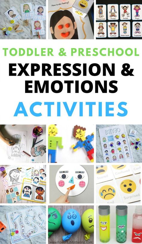 Simple, fun and free activities for preschoolers and toddlers to learn all about emotions and expressions! Thematic Activities For Preschool, Activities On Emotions For Preschoolers, Emotions Activities For Preschoolers, Learning About Emotions For Preschoolers, Feelings Activities Preschool Crafts, Emotion Math Activities Preschool, Toddler Social Emotional Activities, Emotions Craft Preschool, Preschool Emotions Crafts