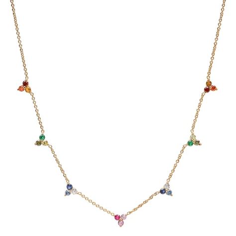 Buy TAI Jewelry Handcrafted Womens Necklaces Online Gems Necklace, Rainbow Ombre, Gem Necklace, Cluster Necklace, Necklace Online, Cz Stone, Brass Color, Gemstone Necklace, Gold Plating