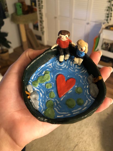 Crafty Gift For Boyfriend, Clay Anniversary Gifts, Clay Art Projects For Boyfriend, Clay Art Gift For Boyfriend, Polymer Clay Boyfriend Gift, What To Make Out Of Clay For Boyfriend, Cute Clay For Boyfriend, Clay Couple Sculpture, Easy Handmade Gift Ideas For Boyfriend