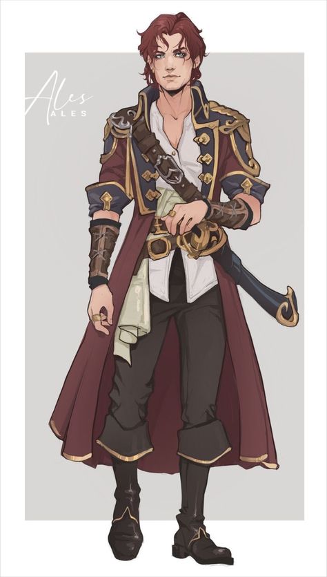 Pathfinder Character, Pirate Outfit, Pirate Art, Dungeons And Dragons Characters, Dnd Art, Character Design Male, Fantasy Inspiration, Character Design References, Character Creation