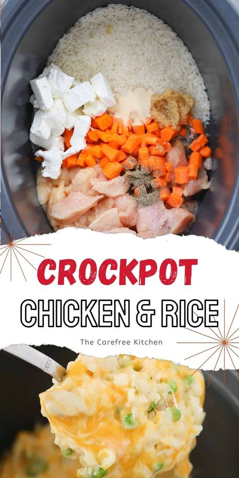 Crockpot Chicken And Jasmine Rice, Easy Crockpot Meals Dump And Go, Crockpot Chicken And Rice Soup Easy, Chicken Rice Corn Crockpot, Chicken Rice Carrots Crockpot, Salsa Chicken And Rice Crockpot, Rice Chicken Crockpot Recipes, Crockpot Chicken And Instant Rice, Chicken And Rice Casserole Recipes Crockpot