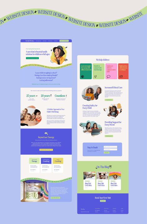 Wishwell Therapy Center, School Website, Webpage Design, Website Design Layout, Newsletter Design, Web Layout Design, Web Layout, Website Inspiration, Email Design