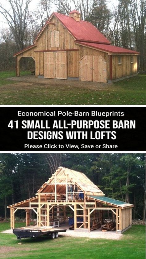 wood shedd Small Barn Plans, Pole Barn Plans, Backyard Barn, Small Barns, Building A Pole Barn, Barn Shop, Small Barn, Barn Garage, Barns Sheds