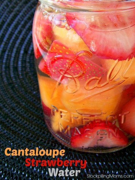 So refreshing and energizing!  A great way to get your water in each day! Flavoured Water, Fruit Infused Water Recipes, Strawberry Water, Flavored Water Recipes, Infused Water Recipes, Fruit Infused Water, Detox Water Recipes, Vegetable Drinks, Fruit Infused