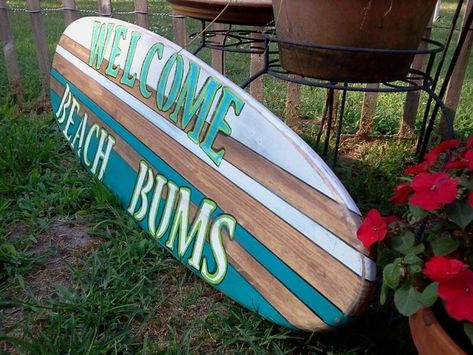 Hanging Surfboard, Surfboard Wall Decor, Surfboard Decor, Custom Surfboards, Surfboard Wall Art, Surfboard Wall, Wood Pallet Wall, Surf Decor, Surfboard Art