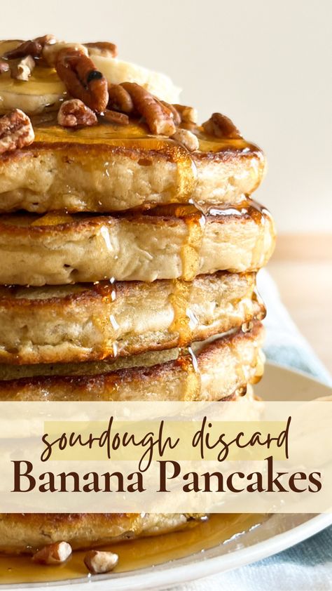 Sourdough Discard Banana, Banana Nut Pancakes, Sourdough Pancakes Recipe, Sourdough Banana, Banana Bread Pancakes, Banana Waffles, Sourdough Pancakes, Sourdough Starter Discard Recipe, Banana Pancakes Recipe