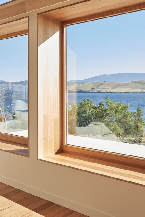 Modern Window Trim, Wood Window Sill, Timber Window Frames, Interior Window Trim, Oak Windows, Wood Window Frame, Window Reveal, Vibrant Living Room, Oak Trim