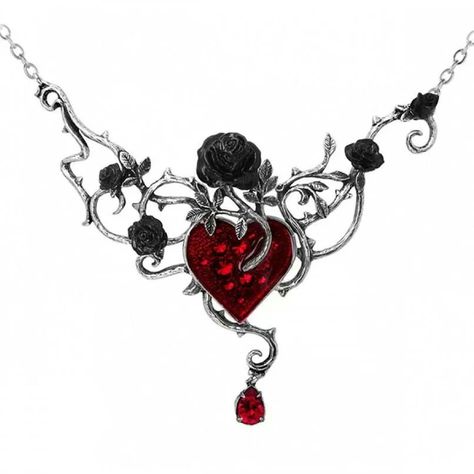 Heart necklace Alchemy Gothic, Style Steampunk, Goth Jewelry, Magical Jewelry, Rose Pendant, Rose Necklace, Gothic Wedding, Fantasy Jewelry, Gothic Jewelry