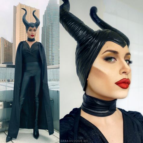 Maleficent Movie Cosplay Makeup Tutorial and Costume | Sara du Jour Malecifent Costume, Malefecint Costume, Maleficent Costume Diy Outfit, Maleficent Outfit Ideas, Malifisenta Costume, Maleficent And Diaval Costume, Malificiant Costume, Maleficent Make Up Ideas, Maleficent Make Up Halloween