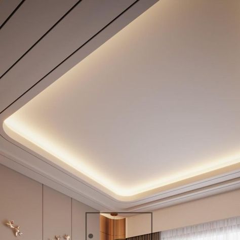 Minimal False Ceiling Design For Bedroom, Minimal False Ceiling Design Living Room, False Ceiling Minimal, Ceiling Design Living Room Modern Luxury, Curve False Ceiling Design, Minimal False Ceiling Design, Flat Ceiling Design, Curved Ceiling Design, Classic Ceiling Design Luxury