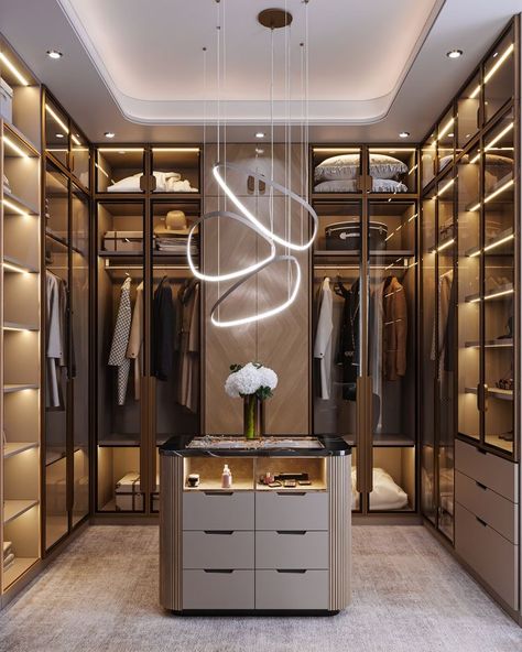 Luxe Dressing Room, Dress Room Design Luxury, Waredrop Design Room, Male Dressing Room, Dressing Room Island Ideas, Walkin Closet Designs, Luxury Walking Closet, Walkin Closet Luxury, Luxury Dressing Room Beautiful Closets