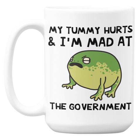 PRICES MAY VARY. ☕ BOLD STATEMENT CUTE COFFEE MUGS- Make a statement with every sip; our "My Tummy Hurts & I'm Mad At The Government" ceramic mug is designed for those who aren't afraid to express their frustrations and spark conversations. The bold, contrasting colors of this big coffee mug ensure your message is loud and clear. ☕ PERFECT SIZE UNIQUE COFFEE MUGS - Enjoy your hot morning beverage in our 11 oz ceramic mugs. Designed for the ultimate coffee experience, this ceramic cup is the perf My Tummy Hurts, Best White Elephant Gifts, Tummy Hurts, Astrology Art, Unique Coffee Mugs, Ceramic Coffee Cups, Unique Coffee, Funny Coffee, Funny Coffee Mugs