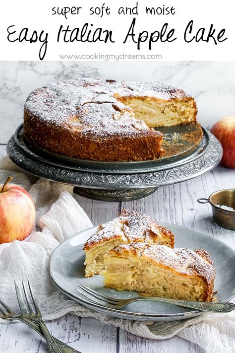 Healthy Apple Cake, Apple Cake Recipe Easy, Moist Apple Cake, Apple Cinnamon Cake, Baking Bad, Easy Apple Cake, Apple Cake Recipe, Italian Breakfast, Cupcakes Recipes