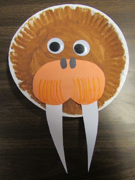 Walrus Art Preschool, Walrus Activities For Toddlers, Walrus Craft For Toddlers, Walrus Activities, Walrus Craft, Winter Animals Preschool, Arctic Animals Preschool, Winter Animal Crafts, Arctic Animals Crafts