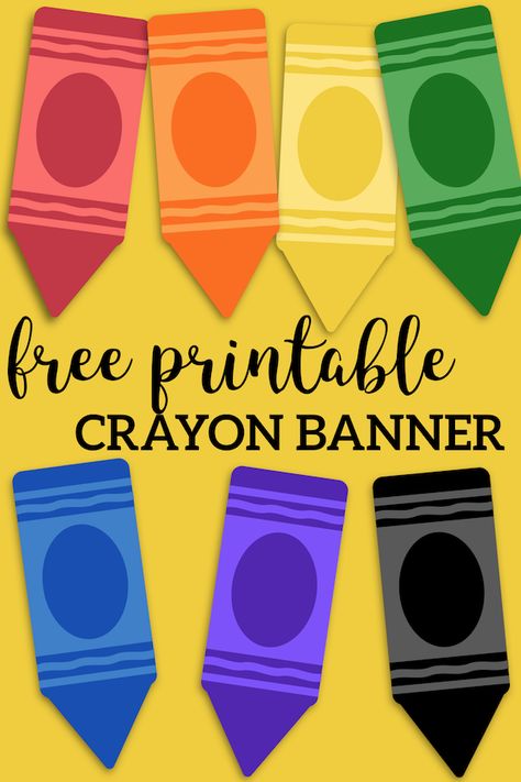 Fall Bulletin Boards With Student Work, Printable Back To School Banner, Crayon Bulletin Boards, Crayon Template, Back To School Banner, Kindergarten Bulletin Boards, Birthday Board Classroom, Preschool Bulletin, Preschool Bulletin Boards