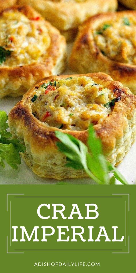 Crab Imperial...the perfect appetizer for a special occasion or holiday! Crab Imperial, Resep Seafood, Crab Dishes, Elegant Appetizers, Seafood Appetizers, Crab Recipes, Crab Cakes, Holiday Entertaining, Gumbo