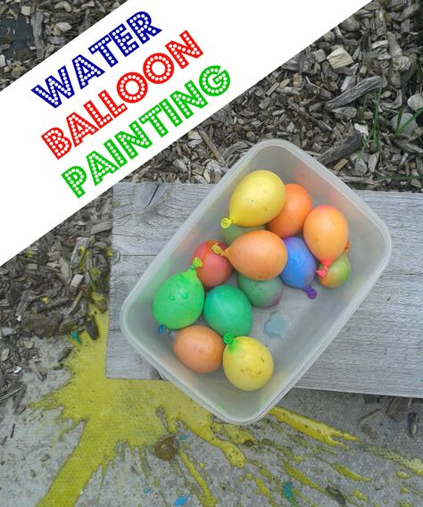 Water Balloon Painting, Splatter Paint Canvas, Balloon Canvas Art, Paint Games, Making Water, Balloon Painting, Tshirt Painting, Painting Activities, Painting Canvases