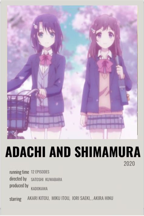 Gl Animes To Watch, Adachi And Shimamura, Anime Suggestions, Anime List, Good Anime Series, Poster Anime, Animes To Watch, Anime Printables, Good Anime To Watch