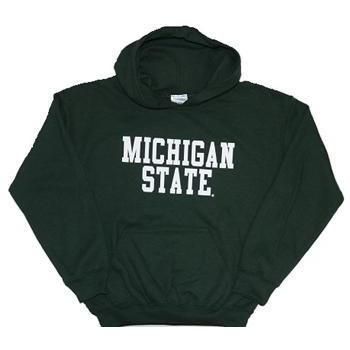 This green hoody sweatshirt features "Michigan State" printed in white on the front. 90% cotton/10% polyester. Michigan State University, Hoodie Green, Michigan State, School Outfits, Michigan, Shirt Designs, Sweatshirts Hoodie, Sweatshirts, Green