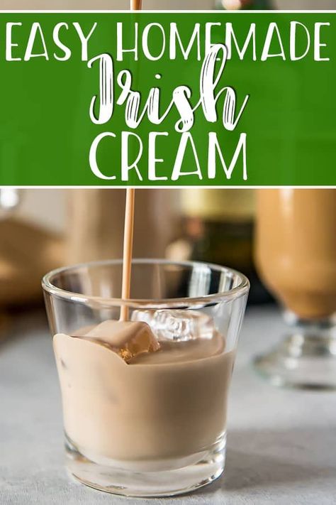 This quick and easy homemade Irish cream recipe is the one you've been looking for! You'll never have to buy a bottle at the liquor store again when all it takes is 5 minutes and 6 ingredients to make the perfect copycat version of your favorite silky-smooth Irish cream liqueur! Smoothie Station, Homemade Liqueur Recipes, Homemade Baileys Irish Cream, Baileys Irish Cream Recipes, Irish Cream Recipe, Homemade Baileys, Homemade Irish Cream, Baileys Recipes, Homemade Alcohol