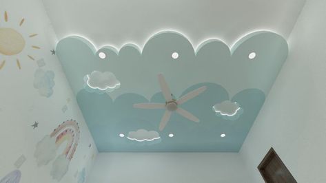 Kids Room False Ceiling Design, Kids Room Ceiling, Child Bed, Kids Bed Design, Kids Room Interior Design, Pop Ceiling Design, Interior Design Drawings, Kids Pop, Ceiling Design Modern