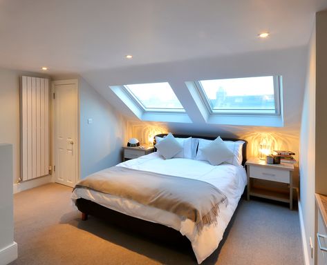 Loft Conversion Bedroom, Dormer Loft Conversion, Cozy Attic, Attic Bedroom Designs, Attic Loft, Urban Interiors, Attic Bedrooms, Attic Renovation, Attic Spaces