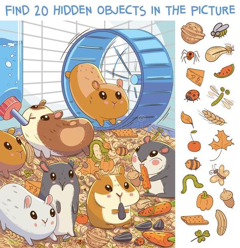 Hidden Picture Games, Hidden Object Puzzles, Find The Hidden Objects, Hidden Picture Puzzles, Preschool Workbooks, Funny Cartoon Characters, Art Activities For Toddlers, Kindergarten Books, Kids Schedule