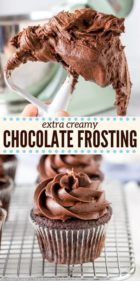 Recipe For Cakes, Homemade Chocolate Buttercream Frosting, Creamy Chocolate Frosting, Chocolate Icing Recipes, Frosting Buttercream, Chocolate Buttercream Recipe, Easy Icing, Homemade Chocolate Frosting, Frosting Recipes Easy