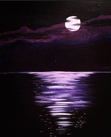 Black Canvas Paintings, Paint Nite, Moon Painting, 수채화 그림, Beautiful Moon, Night Painting, Beginner Painting, Painting Class, Moon Art