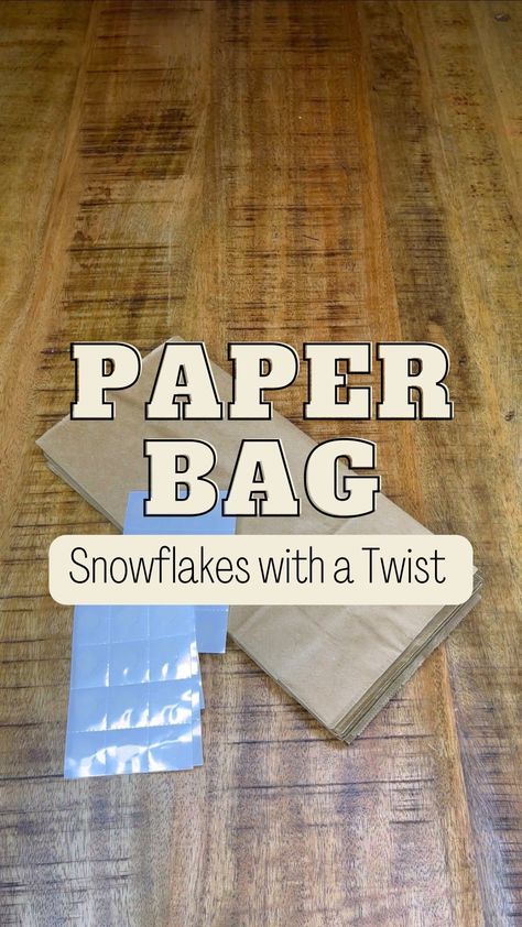 Paper Bag Snowflakes like you’ve never seen before - FLOCKED! ❄️ What you’ll need: ❄️ 7 paper bags ❄️ Adhesive dots or hot glue ❄️ Rope… | Instagram Paper Bag Star Template, Diy Paper Bag Snowflakes Pattern, Paper Bag Snowflake Patterns Templates, Spray Chalk Paint, Hristmas Crafts, Paper Bag Snowflakes, Bag Snowflakes, Snowflake Centerpieces, Spray Chalk