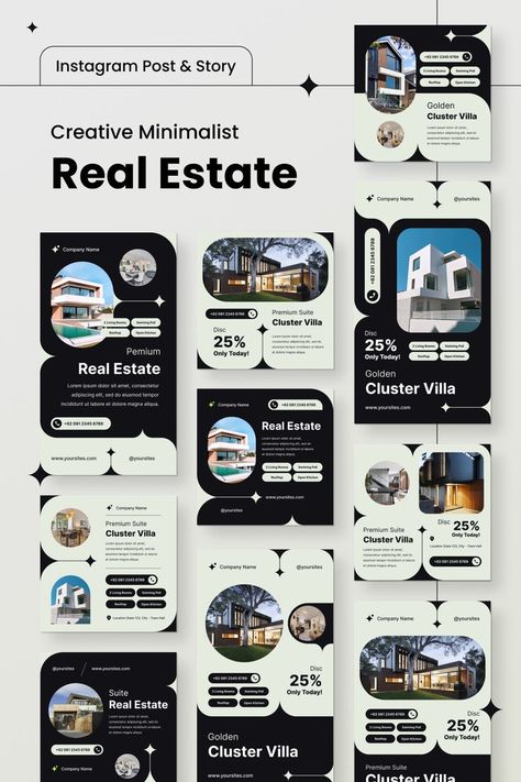 Creative real estate marketing social media posts Real Estate Company Names, Creative Real Estate, Real Estate Banner, Inmobiliaria Ideas, Real Estate Advertising, Real Estate Marketing Design, Social Media Branding Design, Real Estate Ads, Real Estates Design