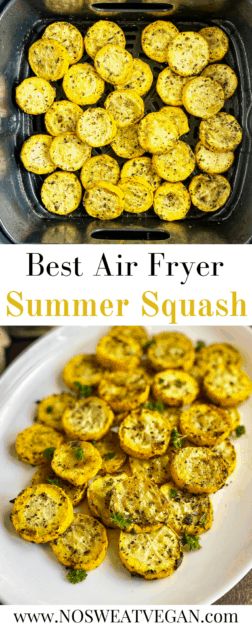 Roast Squash In Air Fryer, How To Cook Squash In Air Fryer, Air Fryer Fried Squash Recipes, Optavia Squash Recipes, What To Eat With Squash, Air Fried Summer Squash, Recipe For Summer Squash, Squash Air Fryer Recipes Healthy, Squash In Air Fryer Oven