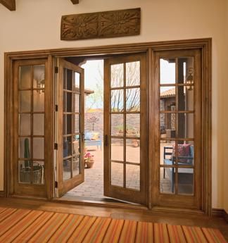 Wood French Doors Exterior, Arsitektur Art Deco, Wood French Doors, Wall Divider, Wooden French Doors, Homemade Hamburger, French Doors Exterior, French Doors Patio, Entrance Door Design