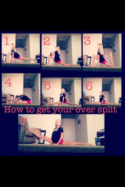 How To Get Your Splits Split Exercises, Cheer Flexibility, Cheer Stretches, Cheerleading Stunts, Over Splits, Cheer Hacks, Dance Stretches, Cheer Workouts, Yoga Iyengar