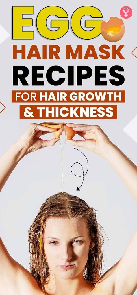 Recipes For Hair Growth, Egg Hair, Egg Hair Mask, Egg For Hair, Hair Mask Recipe, Mask Recipes, Homemade Hair Mask, Best Hair Mask, Hair Growth Secrets