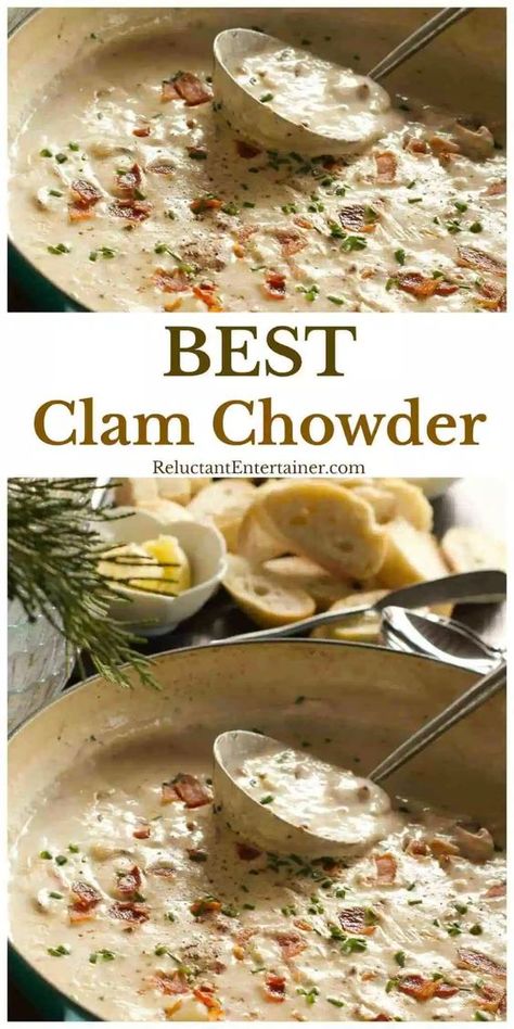 Best Clam Chowder Recipe, Best Clam Chowder, Clam Chowder Soup, Clam Chowder Recipe, Chowder Recipes Seafood, Chowder Soup, Vegetarian Soup Recipes, Chowder Recipe, Clam Recipes