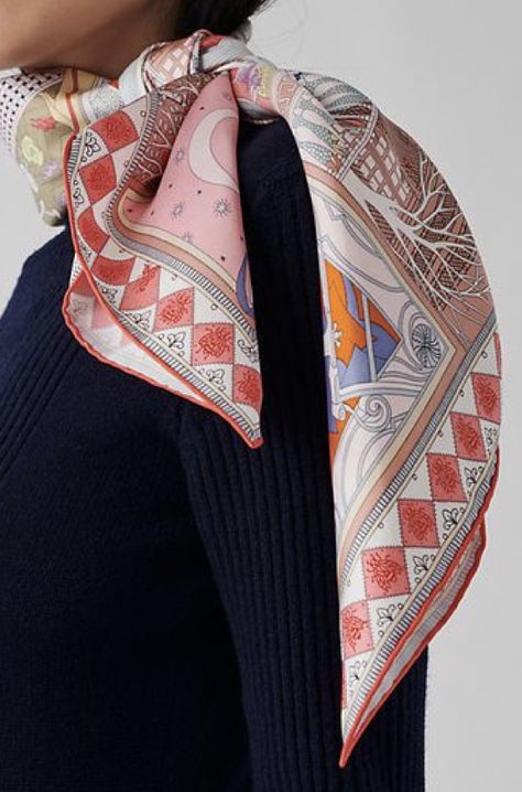 Silk Scarf Aesthetic, Scarves Outfits, Saddle Club, Scarf Aesthetic, Scarf Outfit Winter, Scarf Display, Silk Scarf Design, Mens Fashion Denim, Cape Scarf