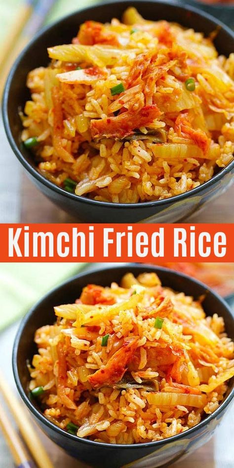 Woks Of Life Fried Rice, Rice Recipes For Dinner Asian, Kimchi And Chicken Recipe, Rice And Kimchi Recipe, Rice With Kimchi, What To Pair Kimchi With, Easy Dinner Rice Recipes, Kimchi Dinner Recipe, Dinner With Kimchi