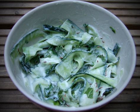 Cucumber Salad With Yogurt, Yogurt And Cucumber, Cucumber Yogurt Salad, Cucumber Yogurt, Mint Yogurt, Yogurt Dressing, Universal Language, Vegetable Peeler, Cucumber Salad