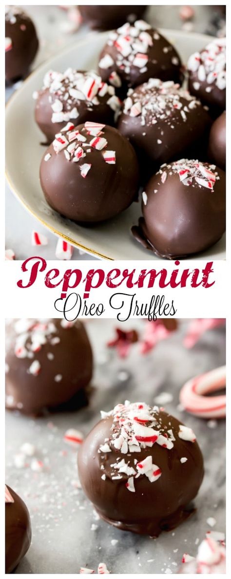 Peppermint Oreo Truffles, Oreo Cake Pops, Oreo Truffles Recipe, Oreo Truffles, Truffle Recipe, Oreo Dessert, S'mores, Köstliche Desserts, Easy Treats