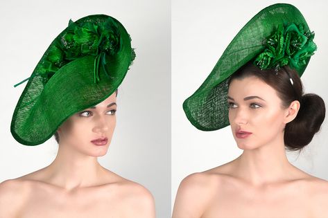 Emerald Green Floral Mother of the Bride Hat, Saucer Fascinator Headpiece Diy Cloche, Types Of Hats For Women, Mother Of The Bride Hats, Green Fascinator, Cloche Hats, Royal Ascot Hats, Ascot Hats, Bride Hat, Women Hats