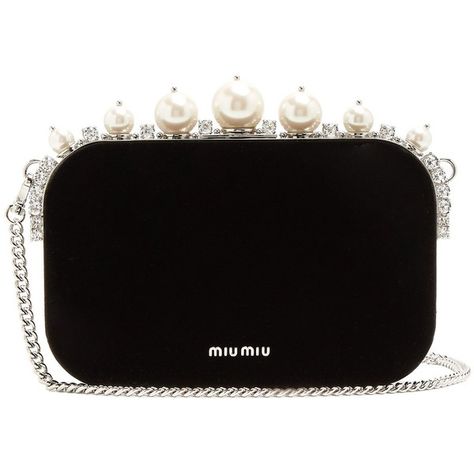 Miu Miu Purse, Pearl Purse, Purses Black, Embellished Purses, Miu Miu Handbags, Bow Purse, Pearl Clutch, Velvet Purse, Miu Miu Bag