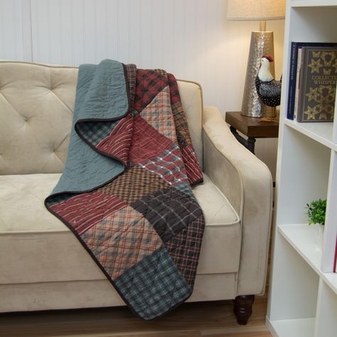 PRICES MAY VARY. APPALACHIA PLAID DESIGN: Embrace the rugged charm of this patchwork quilt throw set and transform your space into a serene getaway. Meticulously arranged pieced blocks showcase iconic plaid and check designs, intertwining to create a visual symphony of texture and color. MULTI-PURPOSE: Get the family together for movie night and snuggle with our reversible quilted throw blanket. They enhance your couch, lounge chairs, and camp set-up. Designed with lighthearted versatility, they Check Designs, History Of Quilting, Plaid Throw Blanket, Quilted Throw, Quilted Throw Blanket, Plaid Throw, Cotton Throw Blanket, Cotton Throw, Cotton Throws