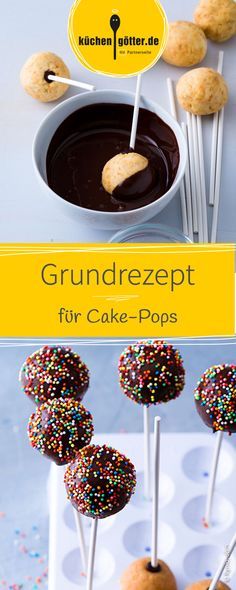 Süß und so einfach in der Zubereitung. Cake-Pops sind kleine Kügelchen die aus Kuchenteig bestehen und auf ein Stab gespießt werden. Die Pops werden mit Schokolade oder Zuckerguss überzogen und hübsch verziert. Base Cake, Cookies And Cream Cake, Cake Recipes Easy Homemade, Cake Mix Cookie Recipes, Cake Pop Recipe, Easy Cheesecake Recipes, Chocolate Cookie Recipes, Chip Cookie Recipe, Cake Mix Recipes