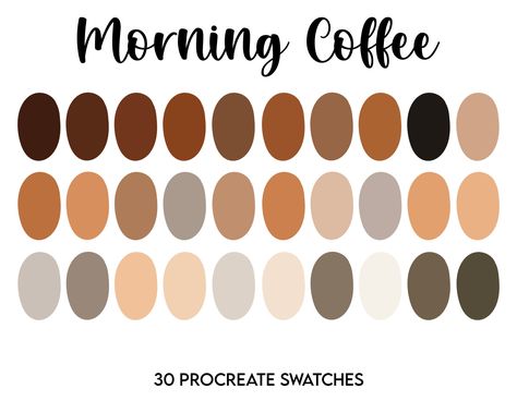 Coffee Procreate, Caramel Color Palette, Caramel Skin Tone, Pallete Color, Procreate Color Palettes, November Colors, Swatches Color, Procreate Palette, Palettes Color