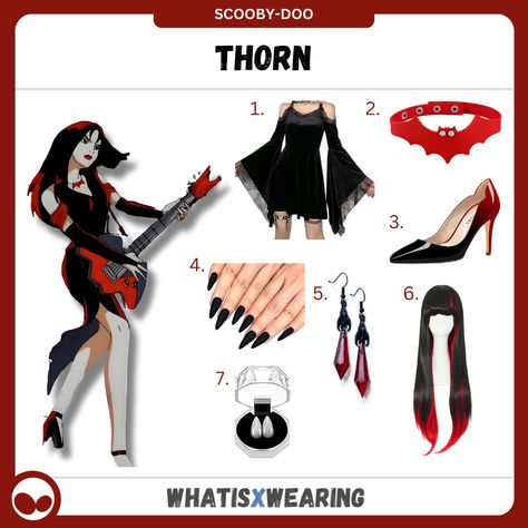 Dress like Thorn from Scooby Doo's Hex Girls with one of our most popular female costume ideas of all time! Click for our step-by-step outfit guide, just in time for Halloween... Hex Sisters Costume, Thorn Scooby Doo Costume, Thorn Hex Girl Cosplay, Easy Closet Cosplay Ideas, The Hex Girls Scooby Doo, Thorn Costume, Thorn Scooby Doo, Thorn Hex Girl, Cosplay Female Ideas