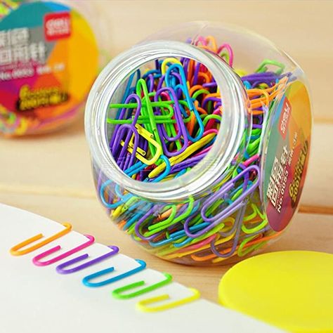 Amazon.com : Colored Small Paper Clips Vinyl Coated, Coideal 200 Pack 28mm Assorted Color Mini Paperclips Holder Colorful for School, Office : Office Products Magnetic Paper, Document Folder, Office Office, Letter Holder, Paper Clips, Trombone, Make Color, Duct Tape, Colored Paper