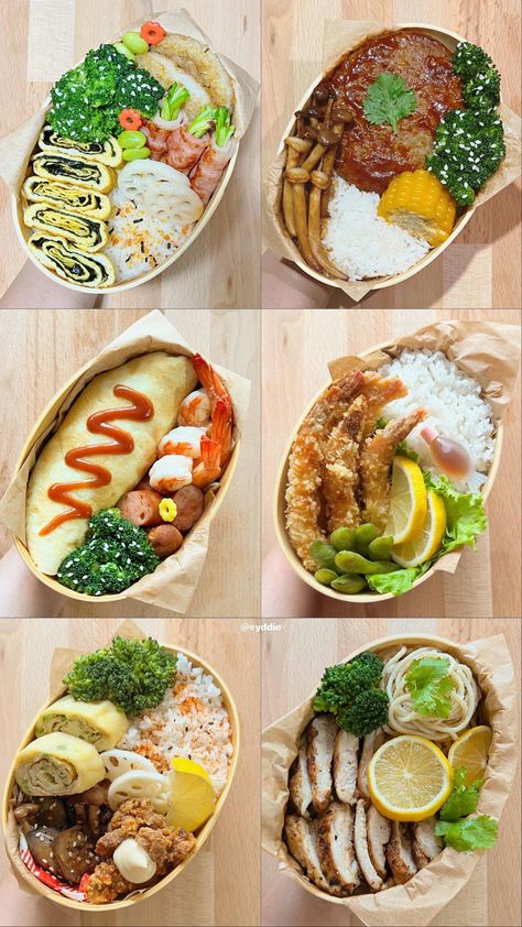 All the bento I made from last week by eyddie Round Bento Box Lunch, Quick Bento Lunches, Bento Lunch Aesthetic, Bibimbap Bento Lunch Boxes, Cheap Bento Box Ideas, Japanese Lunchbox Ideas, Bento Box For Husband, Bento Box Decoration, Healthy Lunch Bento Box Ideas